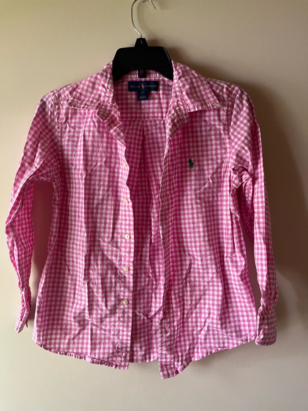 Ralph Lauren Pink Gingham Button-Down Shirt for Kids